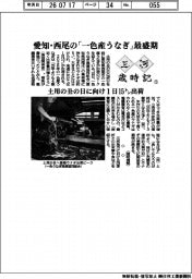 三河歳時記（１）愛知・西尾の「一色産うなぎ」最盛期