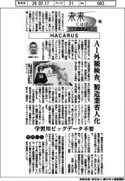 未来にはばたくスタートアップ（２９）ＨＡＣＡＲＵＳ　ＡＩ外観検査、製造業省人化