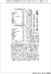 ４月の産機受注、２カ月ぶり増　官公需けん引－産機工まとめ