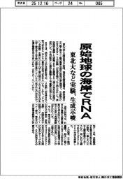 東北大など、原始地球の海岸でＲＮＡ生成示唆　模擬実験を実施