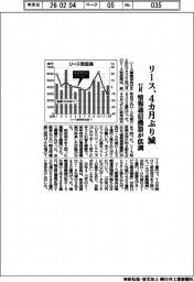 １２月のリース取扱高、４カ月ぶり減少　情報通信機器が低調