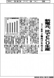 新電元、比でＥＣＵ生産　ライン新設、２輪向け年８０万台