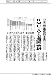 プラ射出成形不良 KMC、AIで原因分析 システム投入 改善・予防支援