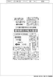 かずのしるべ　統計を読む／３大都市圏、昨年の本社移転　愛知県だけ転入超過