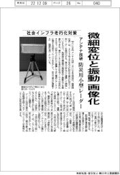 アンテナ技研、微細変位と振動画像化　防災用小型レーダー