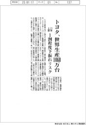 トヨタ、世界生産1060万台 23年上限 1割程度下振れリスク
