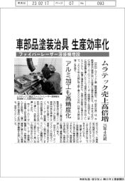 ムラテック工業／車部品塗装治具 生産効率化 ファイバーレーザー溶接機増設