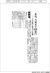東電、当期赤字６５０９億円　４－１２月期、燃料・卸電力が高騰