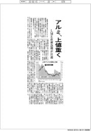 アルミ、上値重く　ＬＭＥ在庫急増が圧迫
